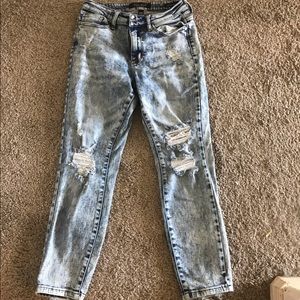Judy Blue Acid Wash Distressed Skinny Jeans